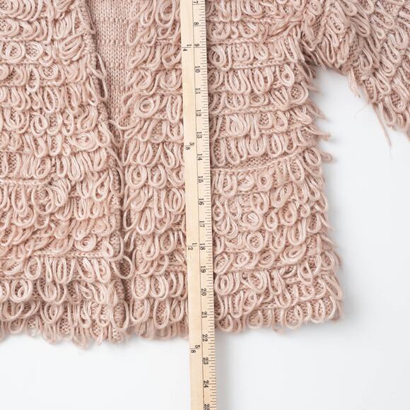 The Great. The Short Monster Loop Knit Cardigan Sweater Open Front TanAIAI - Picture 9 of 9